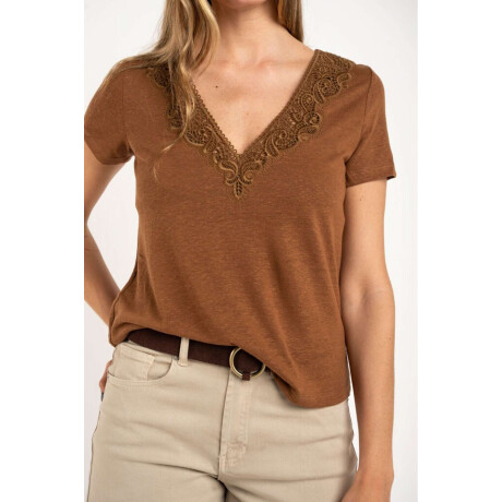 Remera Lino Camel