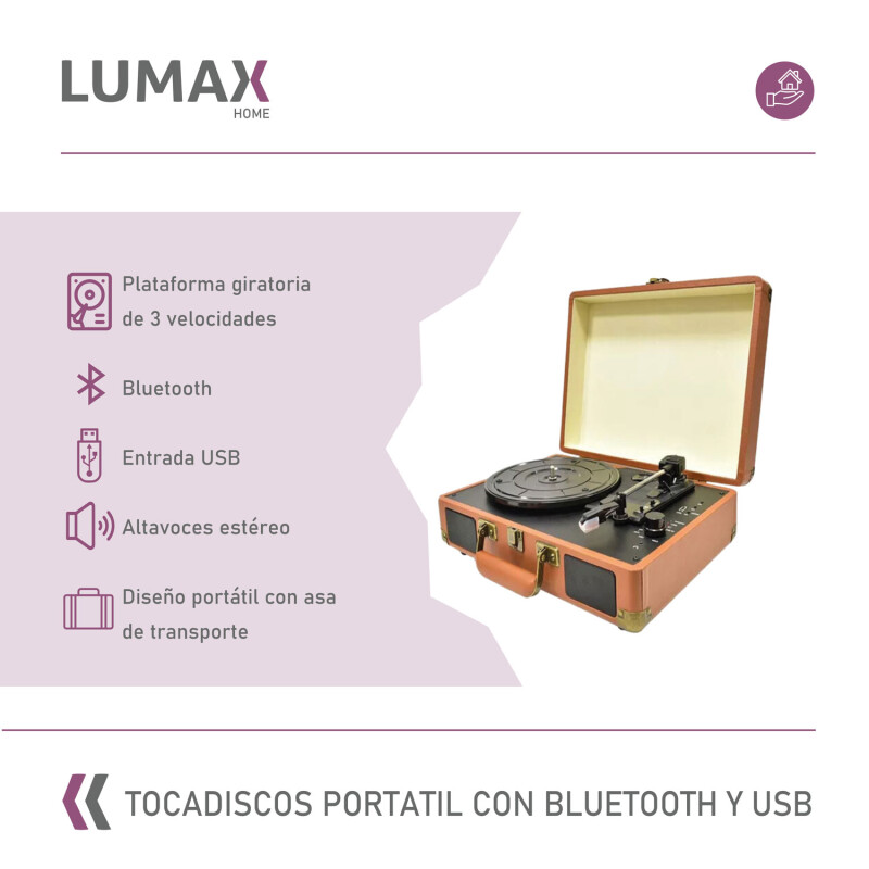 Tocadiscos con parlantes bluetooth entrada aux USB Tocadiscos con parlantes bluetooth entrada aux USB