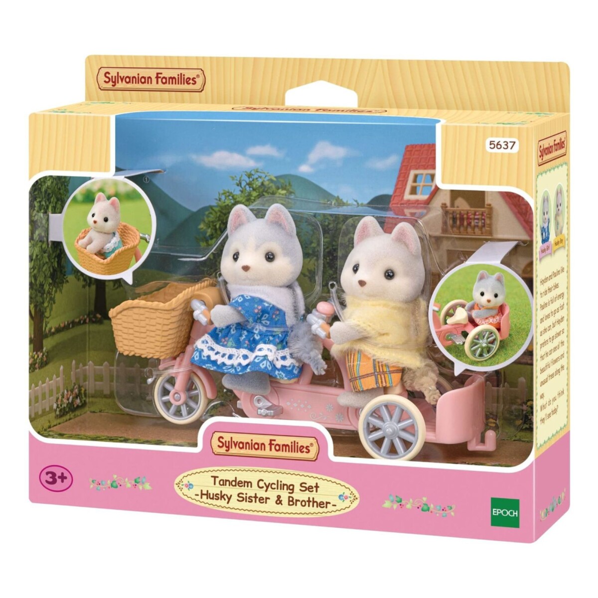 Sylvanian Families Hermanos Husky Bicicleta Doble Juguete 