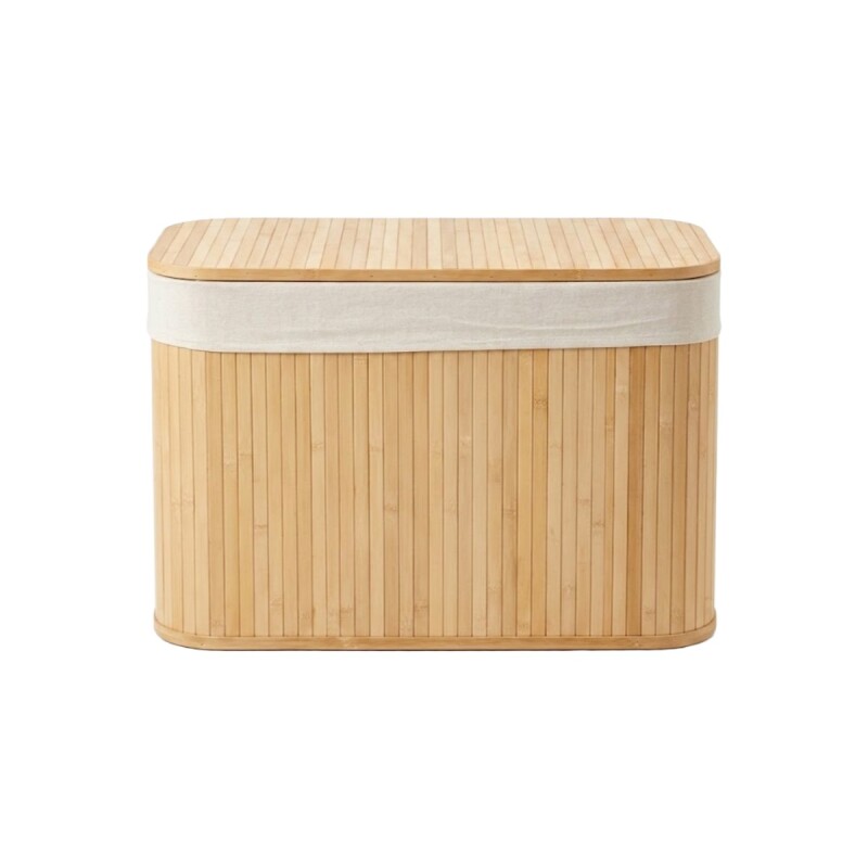 BAUL RECT BAMBU/TEJIDO C/TAPA 66.5X29X38CM Unica