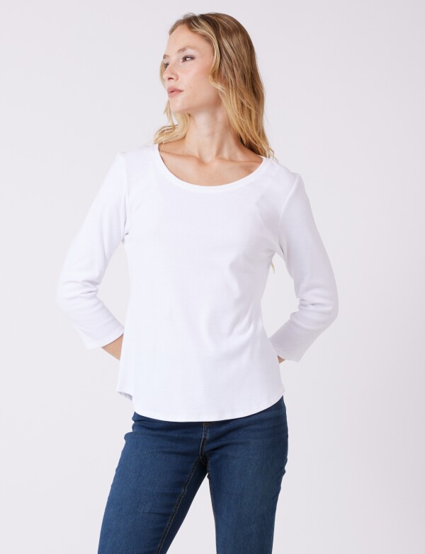 Remera Algodon Basica BLANCO