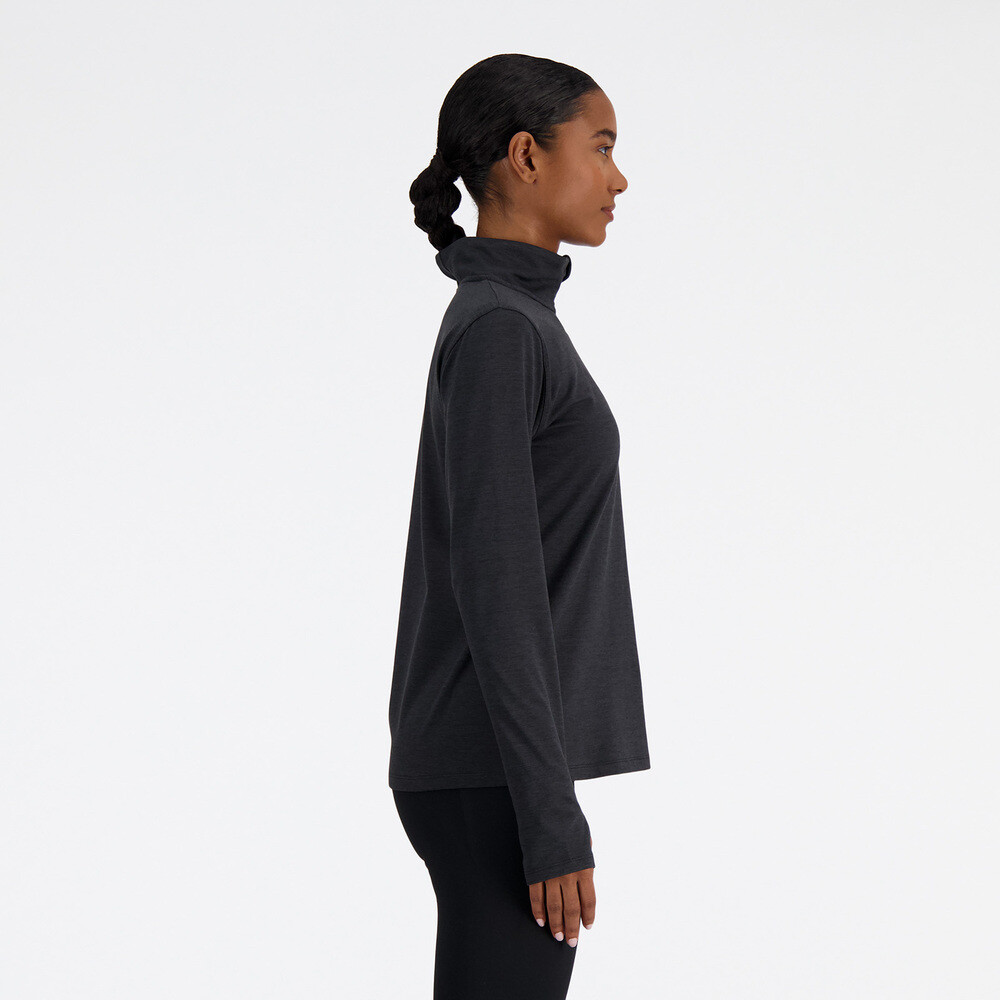 Casaca Training Sport Essentials Space Dye Quarter Zip Mujer Black