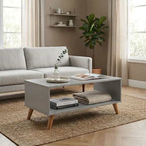 Mesa De Living Minimalista - Madera Maciza - Linea Dublin - Gris Mesa De Living Minimalista - Madera Maciza - Linea Dublin - Gris
