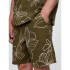V-7IN TEXTURED EASY SHORT OLIVE FLORAL