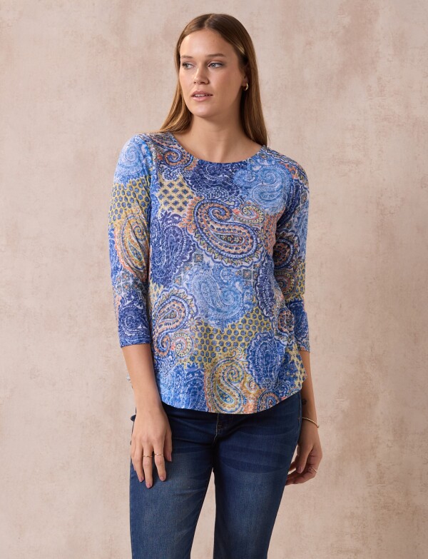 Blusa Bulgaros MULTI/AZUL
