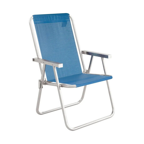 Set Silla Alta Pleg Alum + Mesa Bandeja Lateral Divisiones Azul