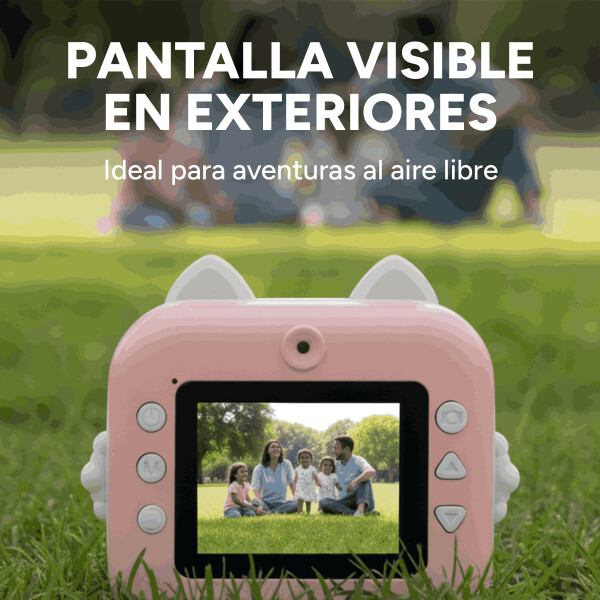 Cámara Fotos Infantil Impresión Instantánea Niños + 2 Rollos Color Rosa Claro