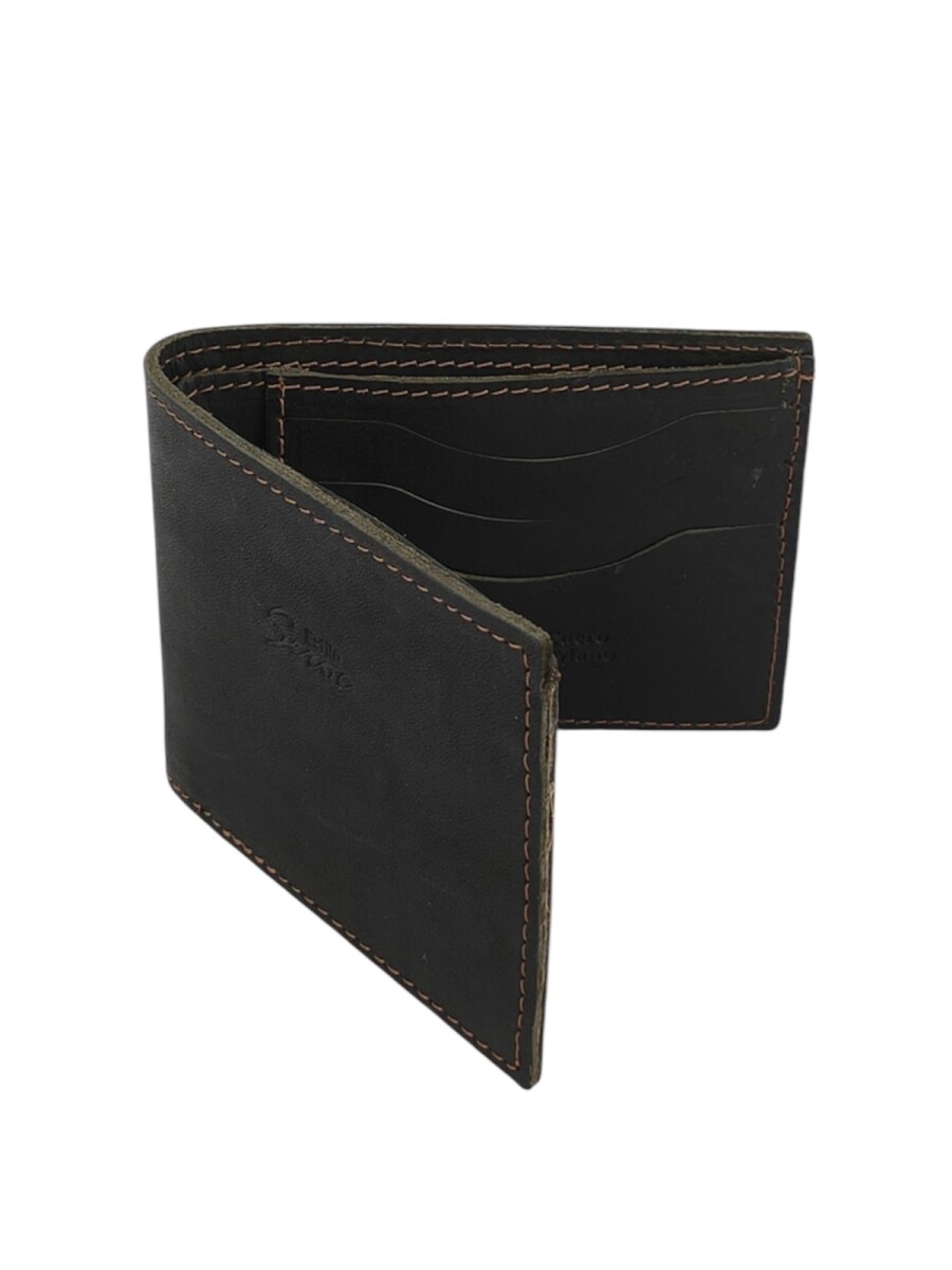 Billetera de cuero al corte - Negro 