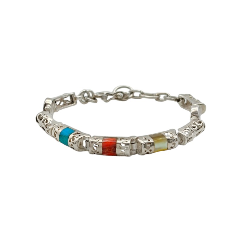 Pulsera varias-Plata peruana 950-Piedras varias-PU3029 Conpiedra
