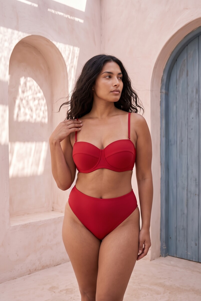 BIKINI TIRO ALTO - ROJO 