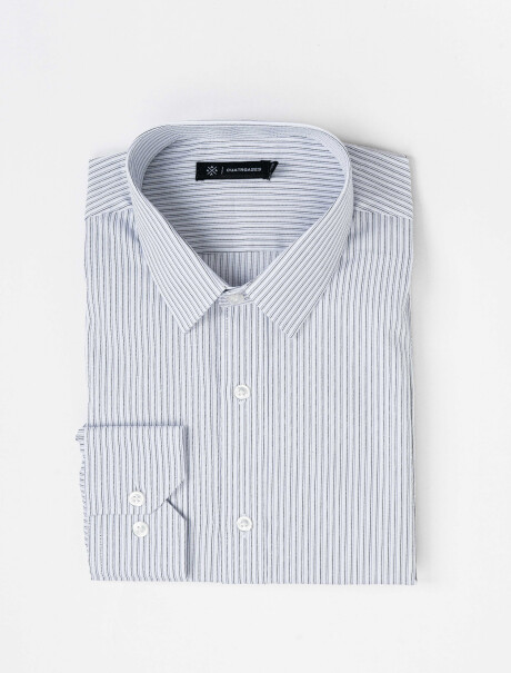Camisa m/l fantasía gris