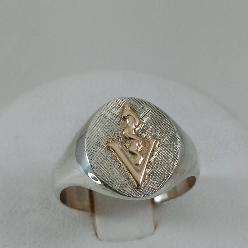 Anillo de profesión de Veterinaria/o en plata y oro Anillo de profesión de Veterinaria/o en plata y oro