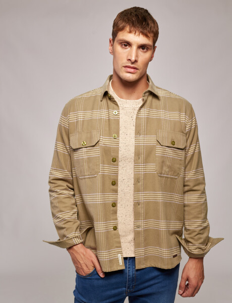 Sobrecamisa cuadros verde