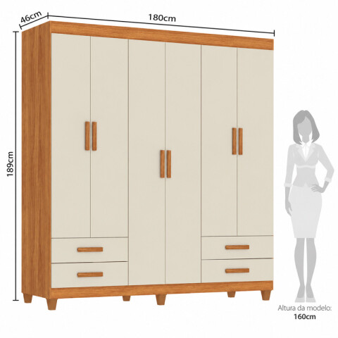 Ropero Zeus 180 cm 6 Puertas Ropero Zeus 180 cm 6 Puertas
