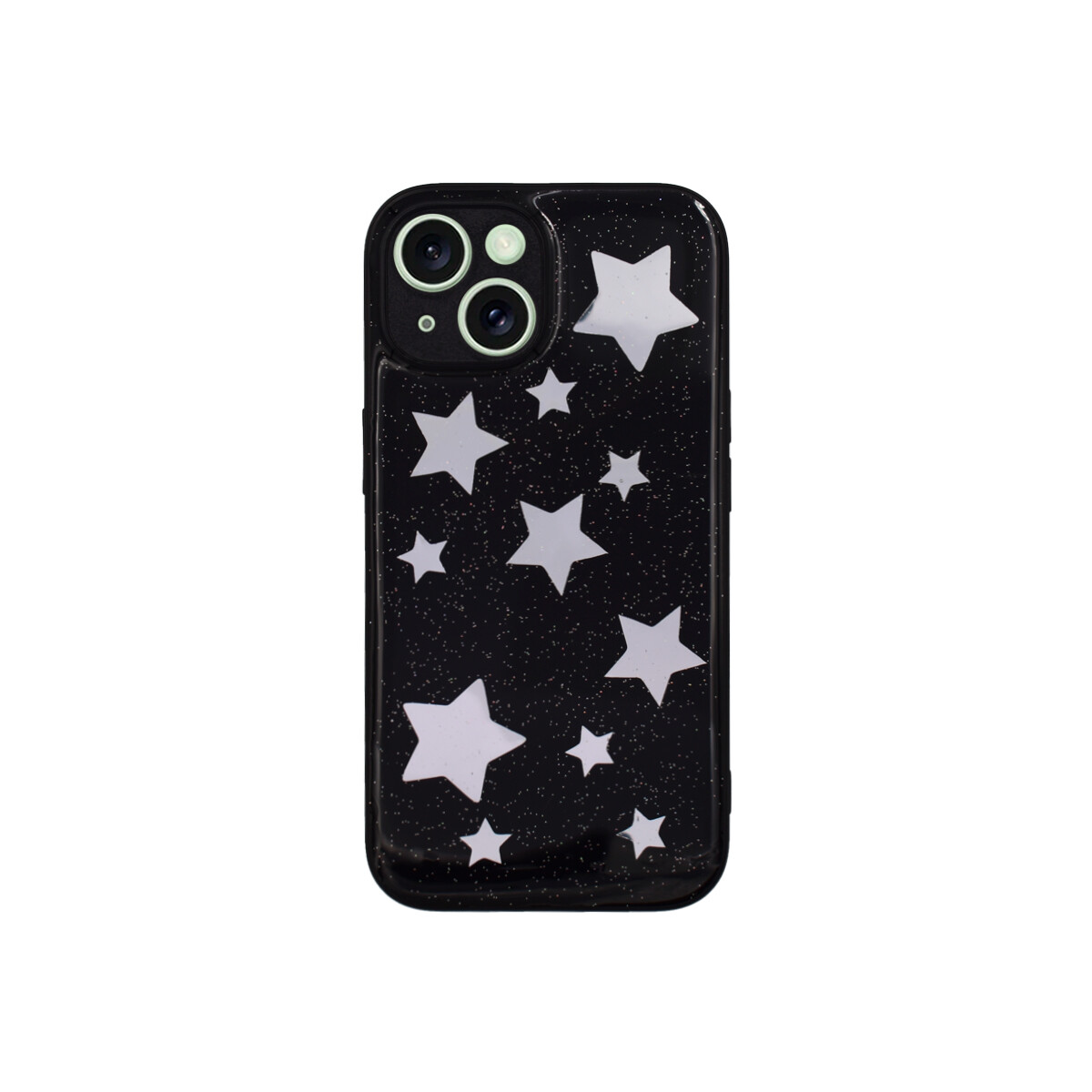 Protector para iPhone 15 diseño estrellas color negro 