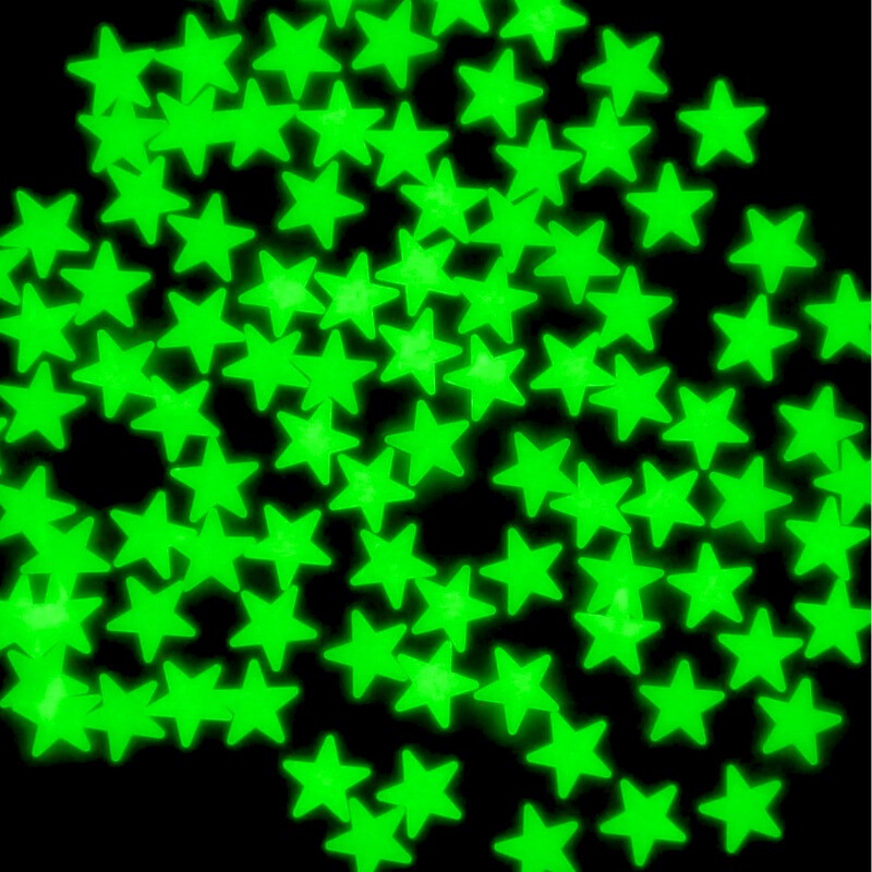 Stickers Neon Adhesivo Estrellas Verdes