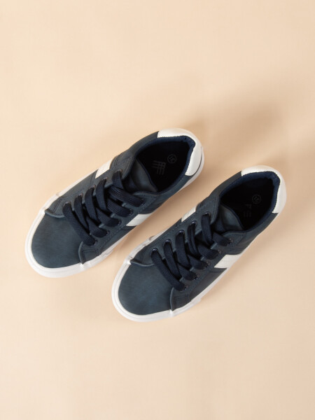 Calzado canvas con cordones Azul