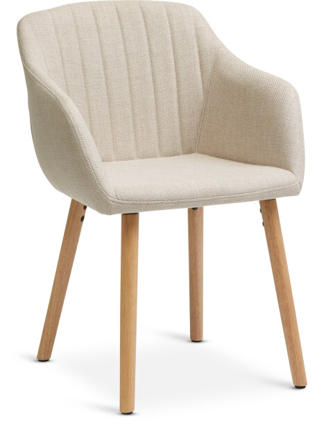 Silla de comedor ADSLEV tela beige/color roble Silla de comedor ADSLEV tela beige/color roble