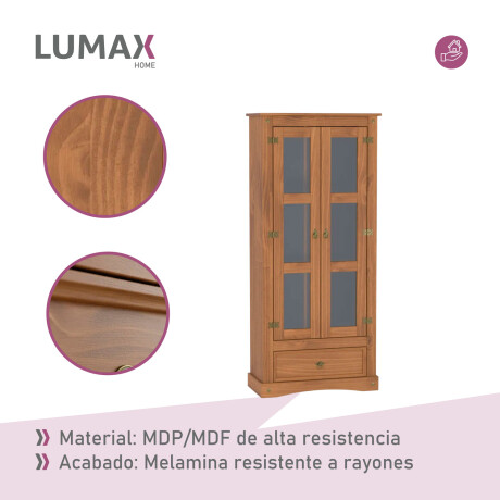Cristalero Aparador Lumax Armario 2 puertas 1 cajón Madera Maciza Cristalero Aparador Lumax Armario 2 puertas 1 cajón Madera Maciza