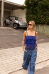 Raphia Top Azul Francia