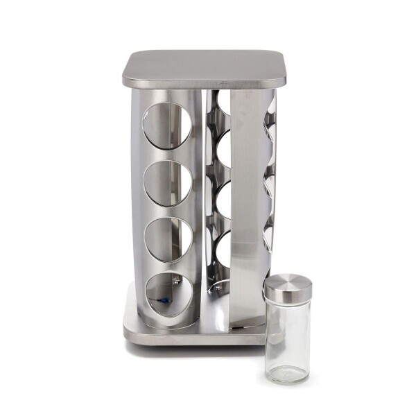 Especiero Giratorio 16 Frascos Vidrio Para Condimentos Cocina Acero Inoxidable Imback Especiero Giratorio 16 Frascos Vidrio Para Condimentos Cocina Acero Inoxidable Imback