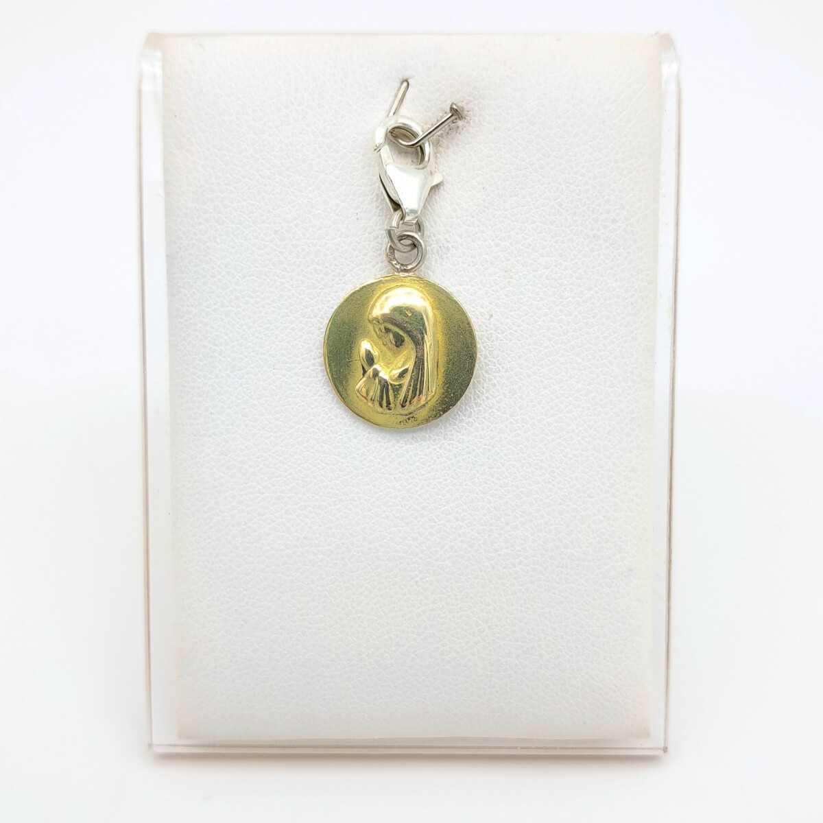 Medalla de plata 925, double en oro 18 ktes, VIRGEN NIÑA. 