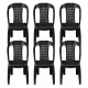 Set x6 Silla Bistró sin apoya brazos NEGRO