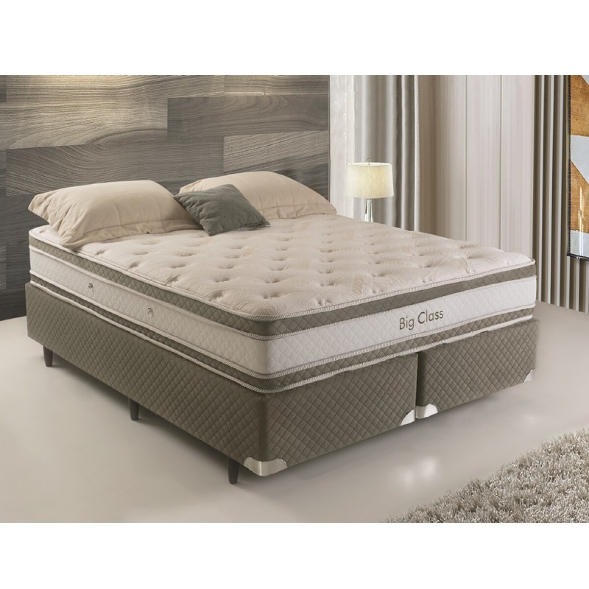 SOMMIER QUEEN DE RESORTES Y ESPUMA 2 PLAZAS - BIG CLASS 