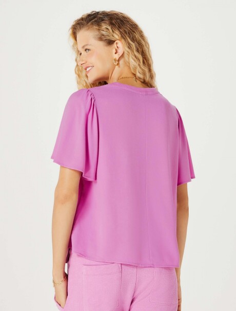 BLUSA MANGA CORTA ROSA