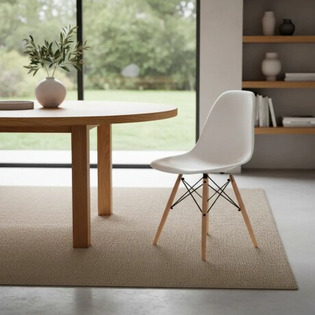 Silla Eames Lumax De Diseño Moderno Con Asiento Liso Y Patas De Madera Para Hogar Blanco