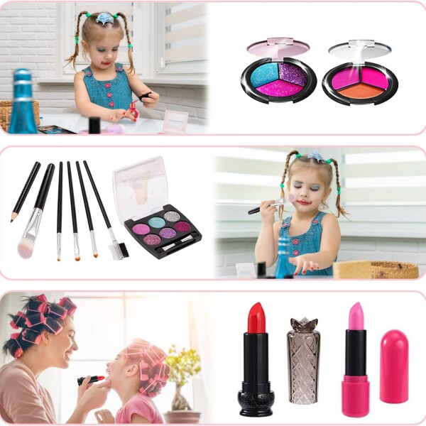 Valija Set Maquillaje Unicornio Lavable Infantil Niños 28 Pz Variante Color Rosa