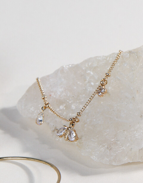 Collares Cortos Strass Collar Corto Multicharms Con Cubic - Dorado