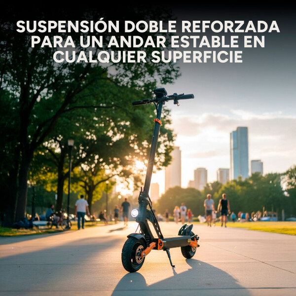 Scooter Monopatín Eléctrico Gogreen Punch Motor 1000w 60km/h Color Negro