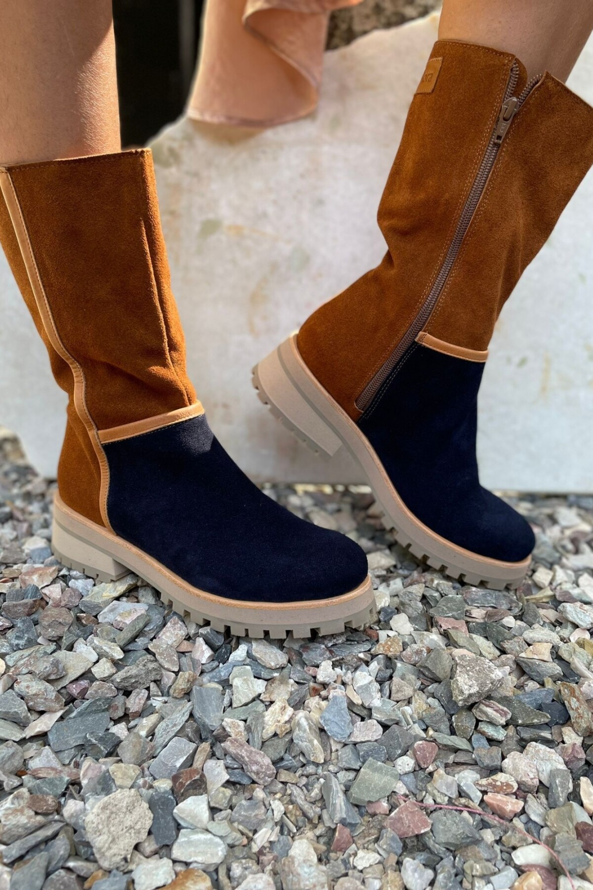 Botas willow Camel Con Azul