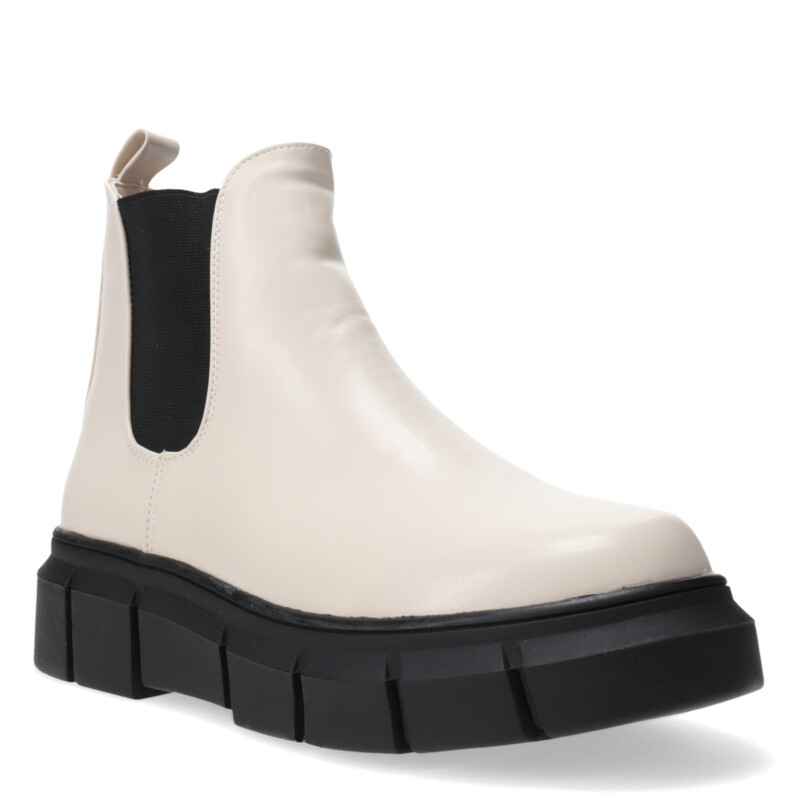Bota de Mujer Miss Carol chelsea BALU con elastico lateral Blanco