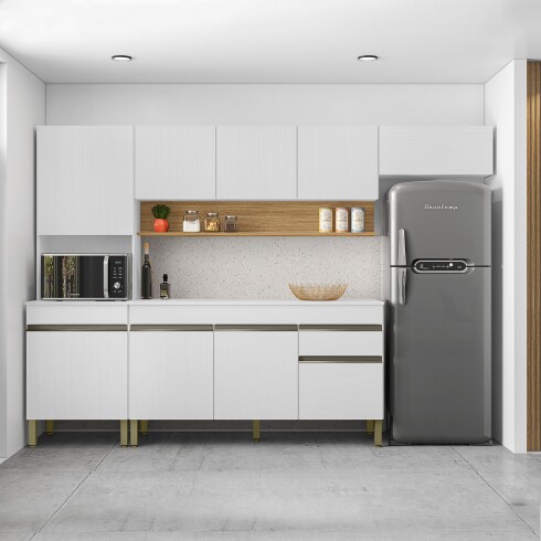 Modulos De Cocina Incluye 4 Modulos Y Mesada BLANCO