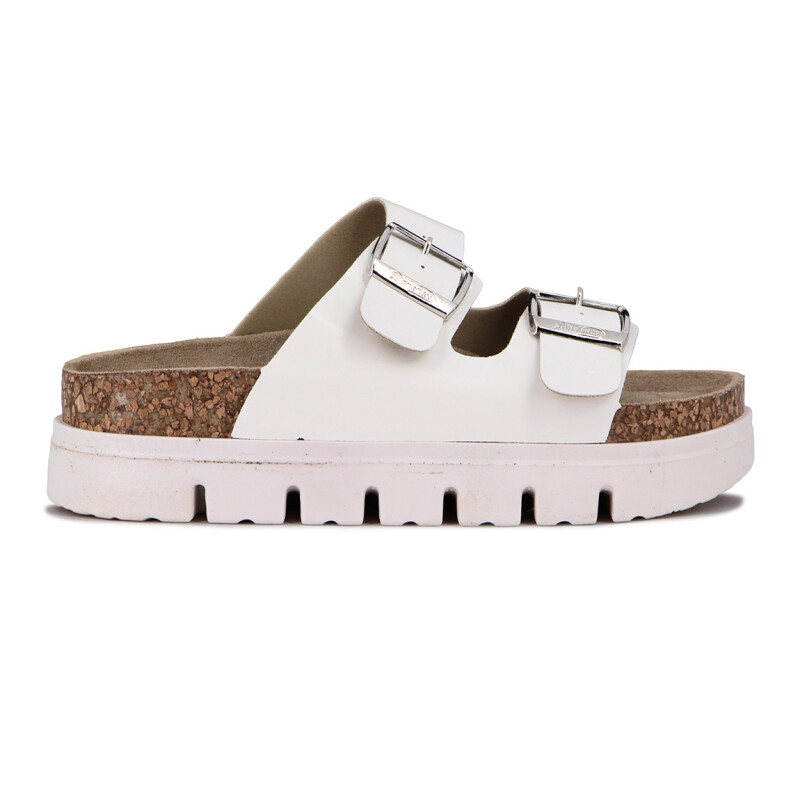 Sandalias Mujer Darkness Plataforma Y Hebillas Blanco
