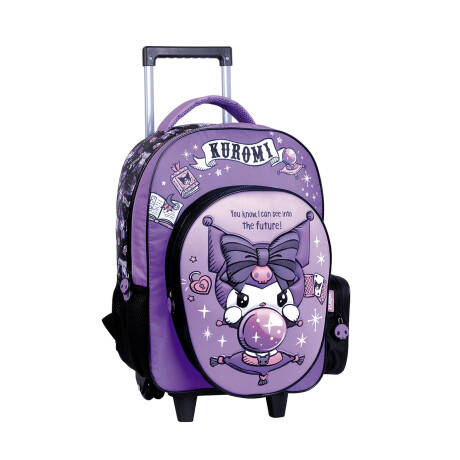 Mochila Kuromi 17" c/carro Violeta