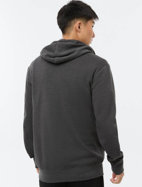 CHAQUETA BÁSICA REGULAR EN SUDADERA CON FORRO POLAR GRIS OSCURO