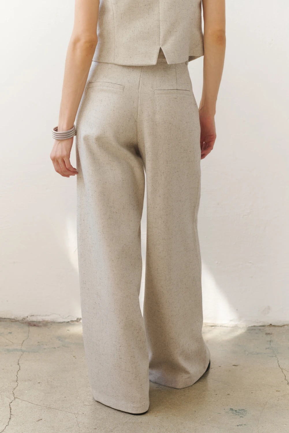 PANTALON MELANGE natural 2