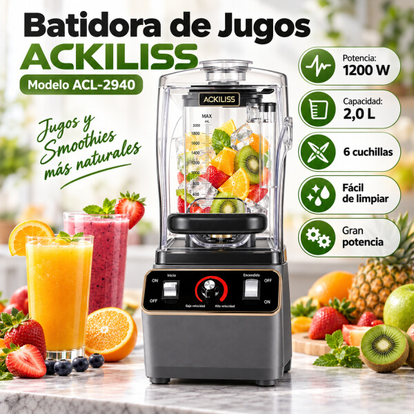 Batidora De Jugos Ackiliss 2 L 1200 W Acl-2940 LICUADORA ELECTRICA ACKILISS ACL-2940