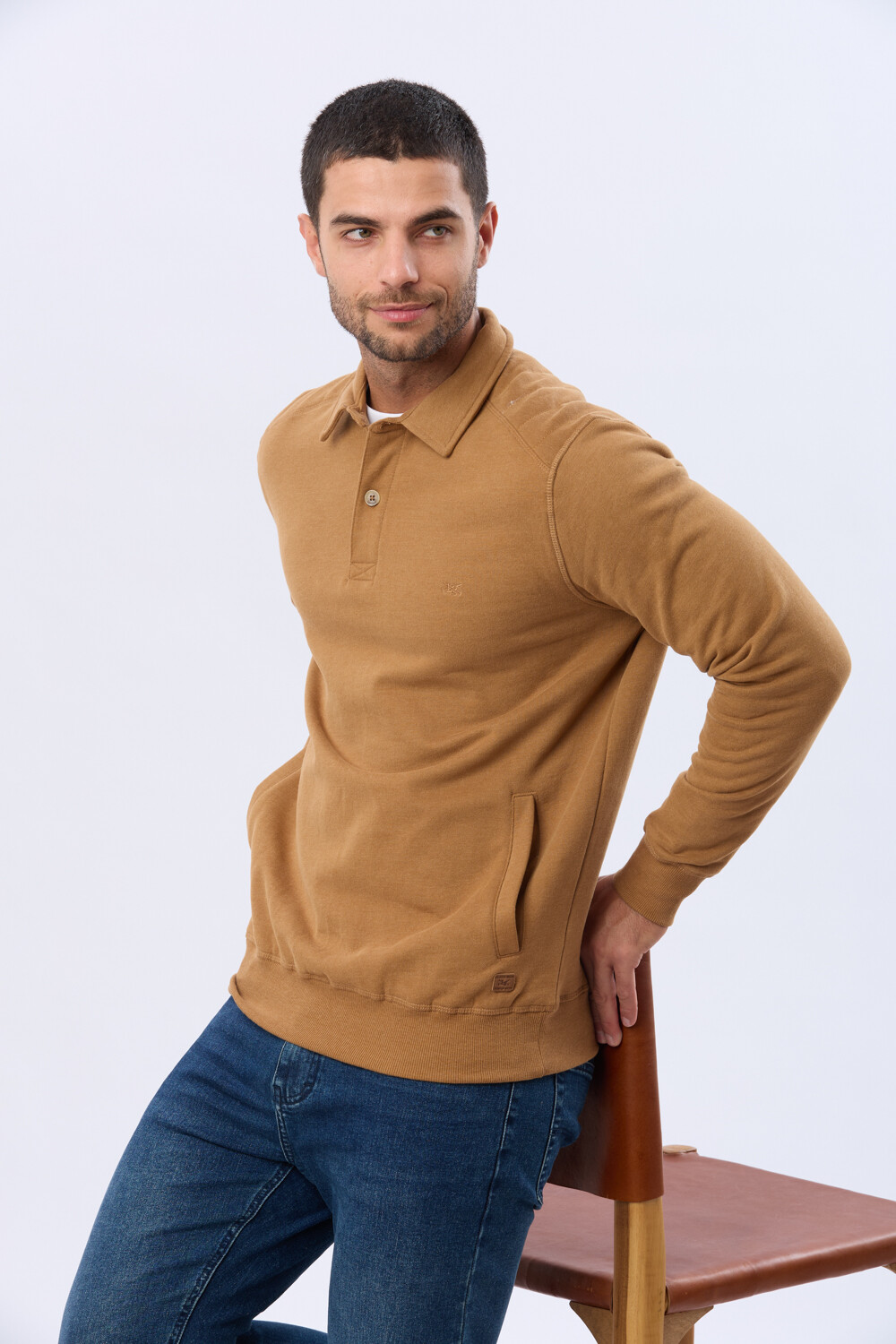 BUZO POLO DE FELPA Mostaza