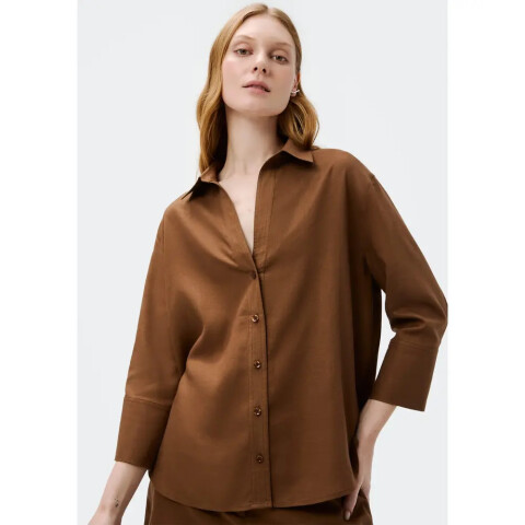 CAMISA FEM MARROM ESCURO