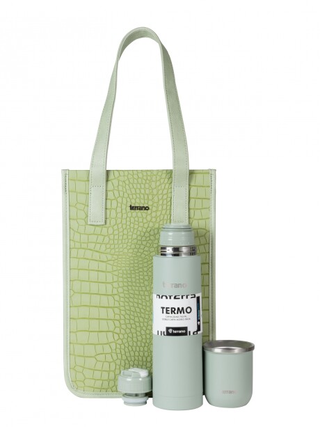 Kit Completo - Termo Bala 750ML+ Mate Sicilia + Matera Bolsito Croco Verde