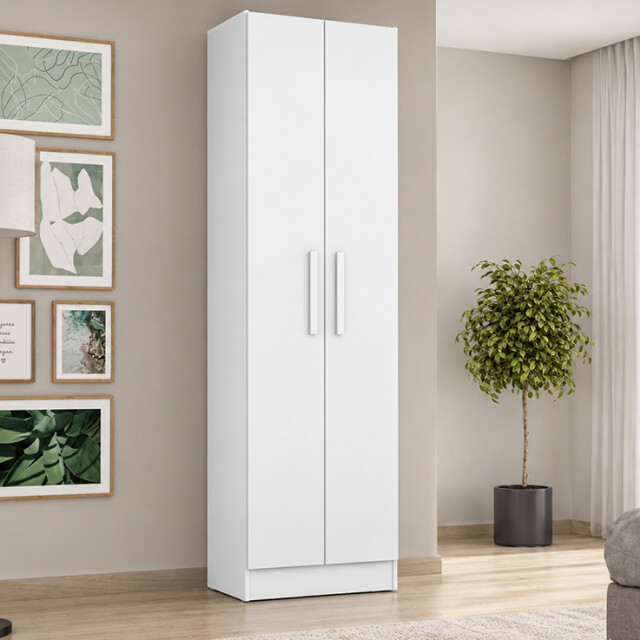 ROPERO 2 PUERTAS GUARDARROPA ARMARIO PLACARD CLOSET MULTIUSO BLANCO
