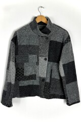 CHAQUETA C/LANA GRISAL NEGRO