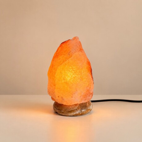 Lámpara de Sal Natural con Base de Piedra Lámpara de Sal Natural con Base de Piedra