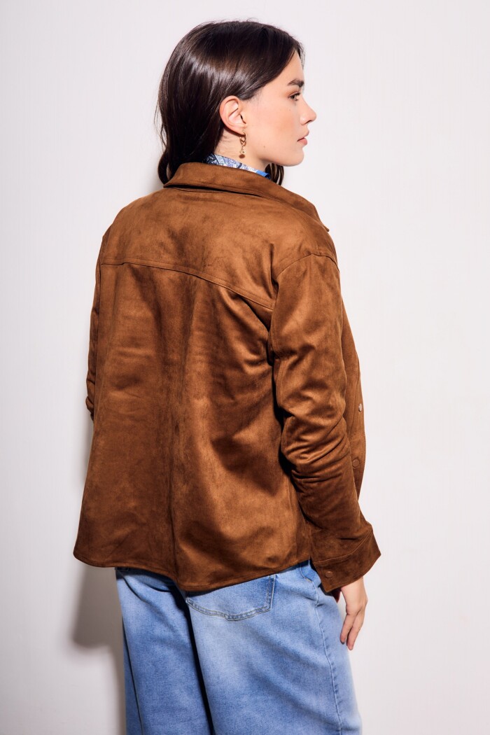 Camisa Gamuza Vegana Camel