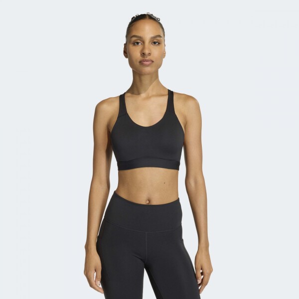 Top Adidas Optime Essentials Workout Soporte Alto Negro