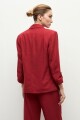 Blazer lino roll-up carmesí